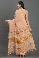 ZARSI GULABI | Linen Tissue | Indidha Saree -  Golden Blush Handloom Linen Tissue Saree | Festive Elegance by Indidha  Drape yourself in elegance with Indidha’s Golden Blush handloom linen tissue saree. Lightweight, shimmering, and timeless – perfect for festive and graceful moments.