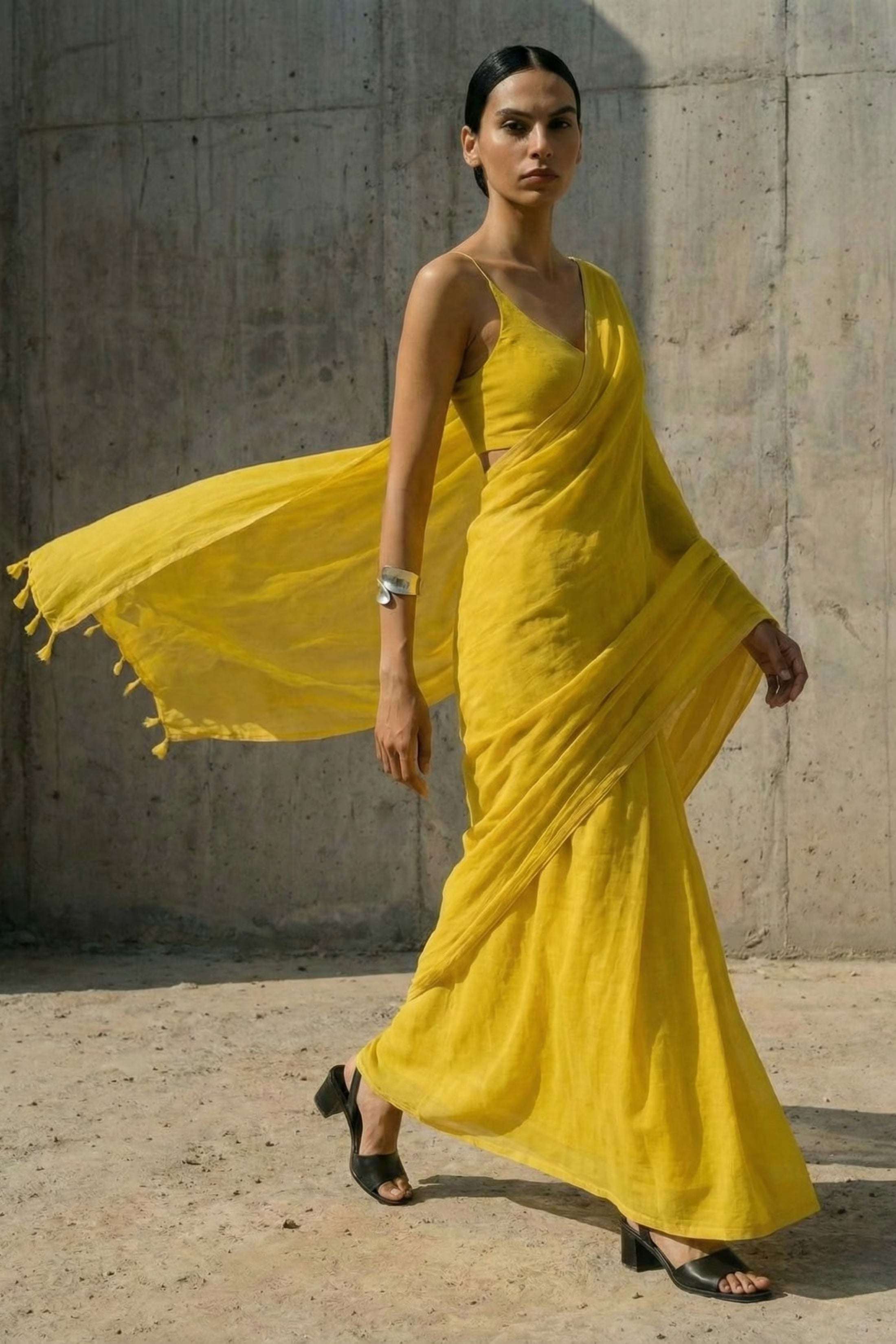 Zard Zehra | Mul Cotton | Indidha Saree