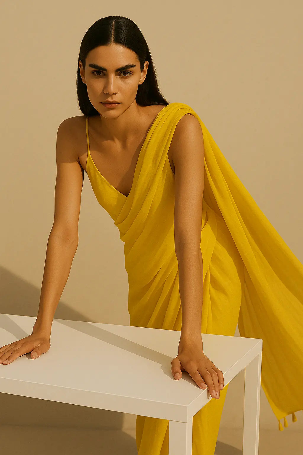 Zard Zehra | Mulmul Cotton | Indidha Saree -  Zard Zehra – Yellow Handloom Mul Cotton Saree | Indidha  Zard Zehra is a turmeric-yellow mul cotton saree—light, breathable, and radiant. Shop this handcrafted beauty at Indidha.