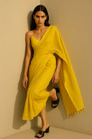 Zard Zehra | Mulmul Cotton | Indidha Saree -  Zard Zehra – Yellow Handloom Mul Cotton Saree | Indidha  Zard Zehra is a turmeric-yellow mul cotton saree—light, breathable, and radiant. Shop this handcrafted beauty at Indidha.