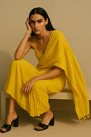 Zard Zehra | Mulmul Cotton | Indidha Saree -  Zard Zehra – Yellow Handloom Mul Cotton Saree | Indidha  Zard Zehra is a turmeric-yellow mul cotton saree—light, breathable, and radiant. Shop this handcrafted beauty at Indidha.