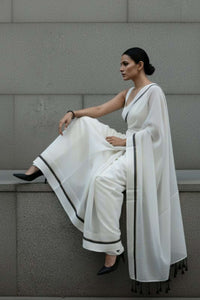City Monochrome | Mul Cotton | Indidha Saree