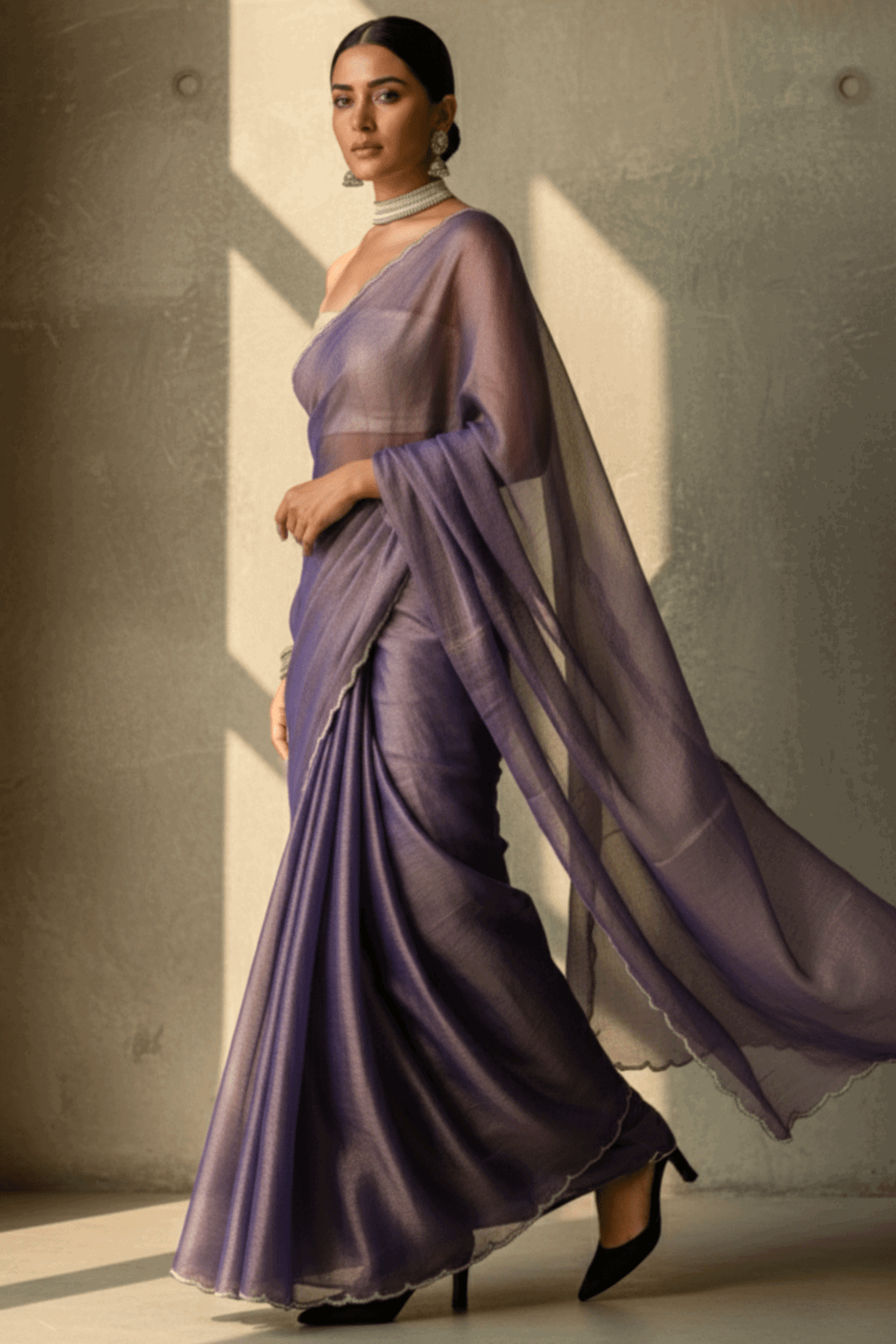 Amethyst | Handloom Tissue | Indidha Saree