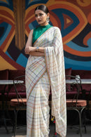 Noor Grid | Mul Cotton | Indidha Saree