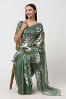 AQUA LEAF | Organza Kota Embroidery | Indidha Saree