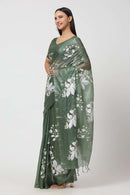 AQUA LEAF | Organza Kota Embroidery | Indidha Saree