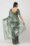 AQUA LEAF | Organza Kota Embroidery | Indidha Saree