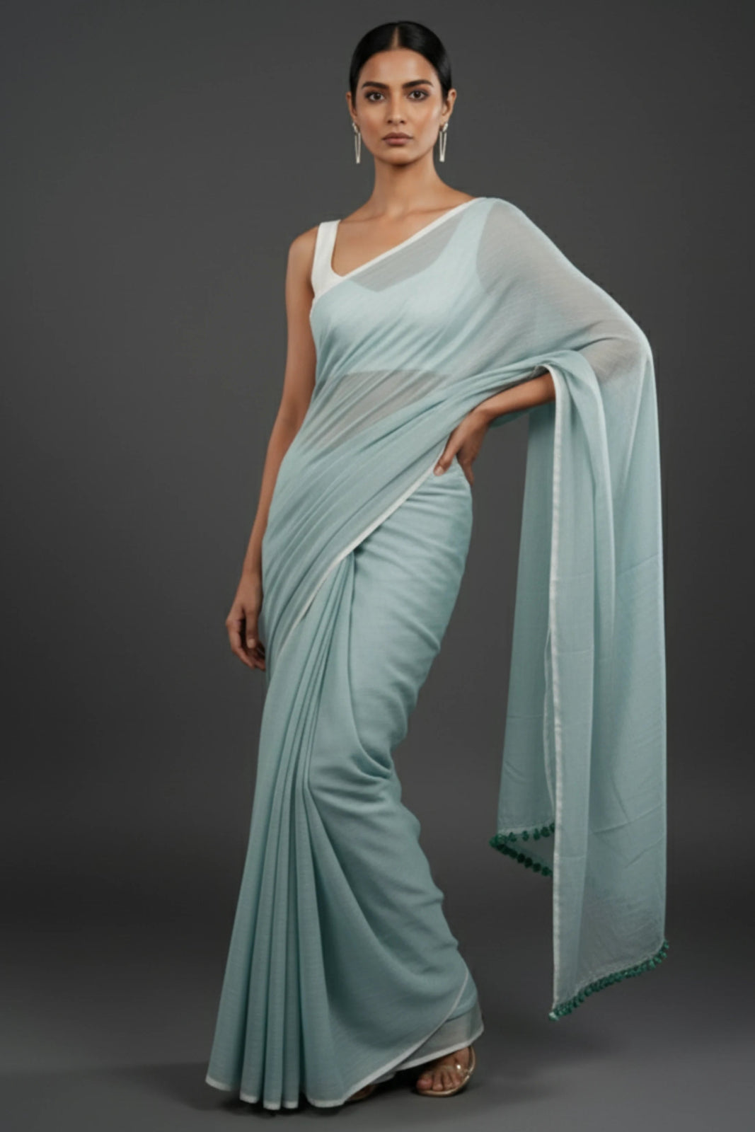 AQUA MIST | Mul Cotton | Indidha Saree