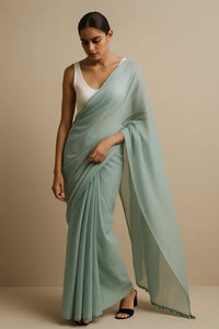 AQUA MIST | Mul Cotton | Indidha Saree