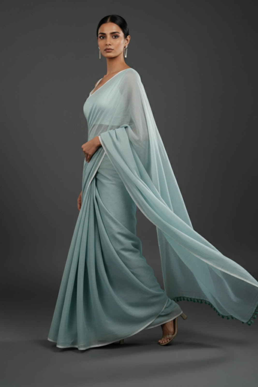 AQUA MIST | Mul Cotton | Indidha Saree