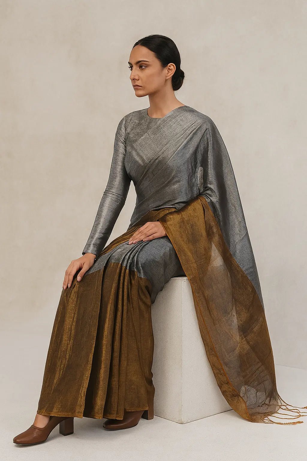 ARDHNARI | Handloom Tissue | Indidha Saree