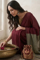 WINE MIRAGE | Acrylic Cotton | Indidha Saree