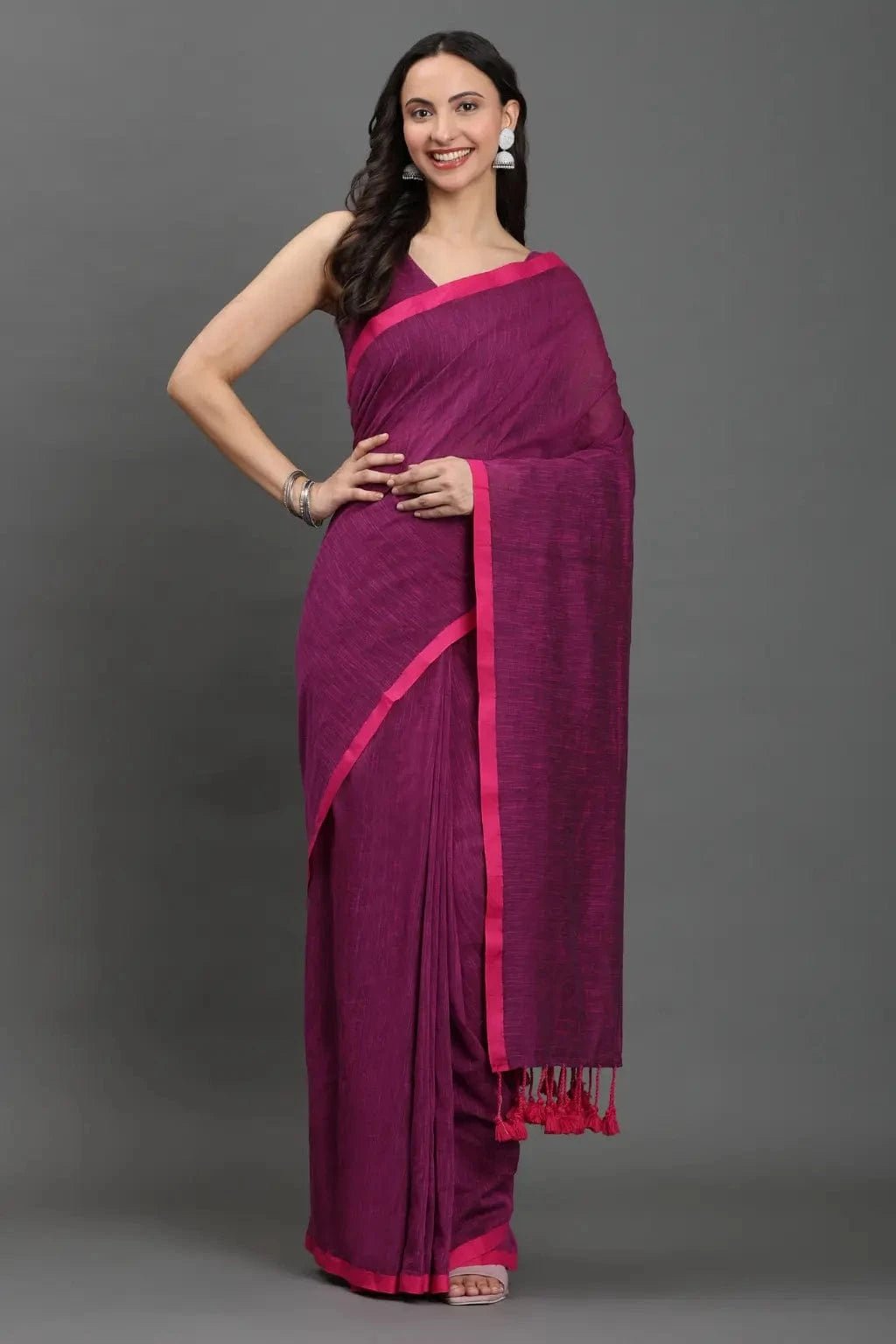 BERRY BLISS | Pure Cotton | Indidha Saree