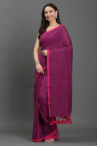 BERRY BLISS | Pure Cotton | Indidha Saree