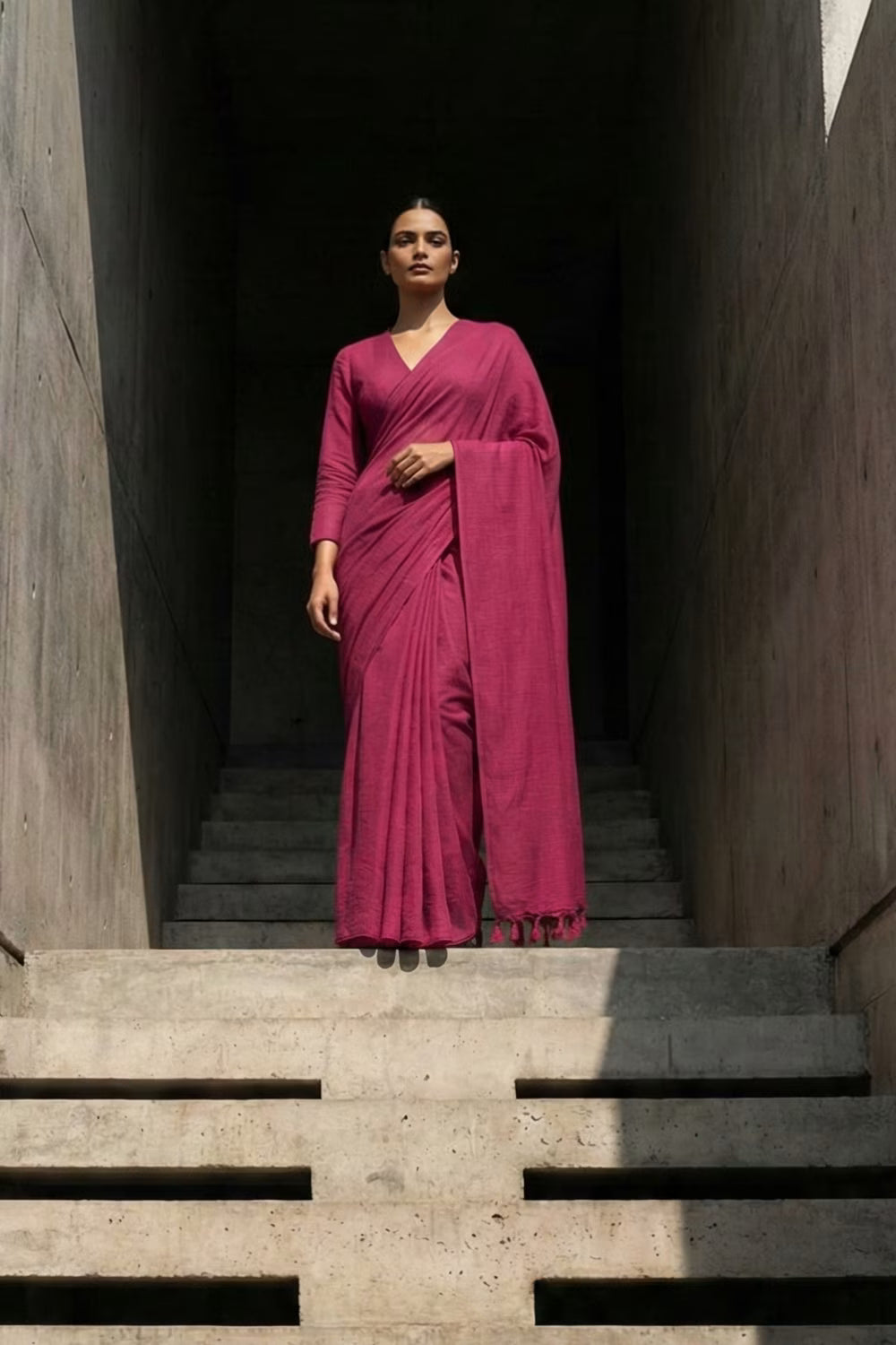 Wild Rose | Mul Cotton | Indidha Saree
