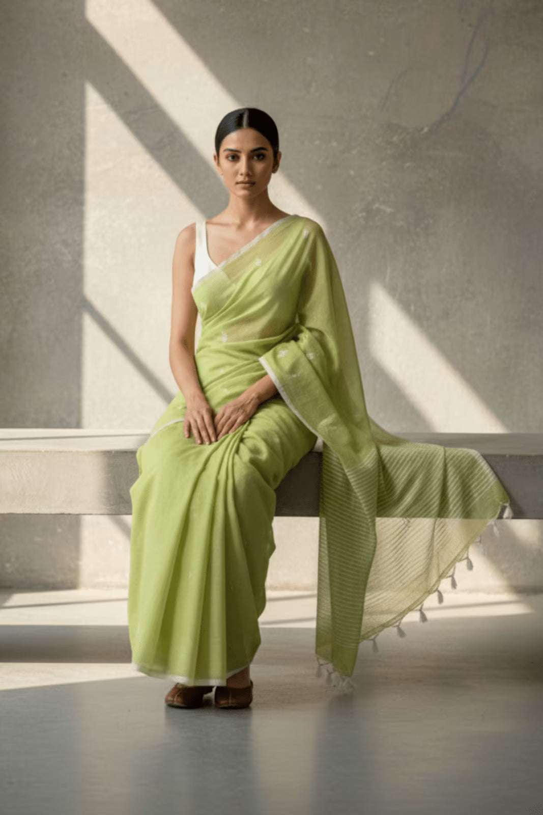 LIME ESSENCE | Mul Cotton | Indidha Saree