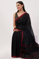 BLACK SCARLET | Mul Cotton | Indidha Saree
