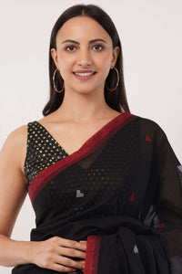 BLACK SCARLET | Mul Cotton | Indidha Saree