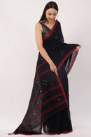 BLACK SCARLET | Mul Cotton | Indidha Saree