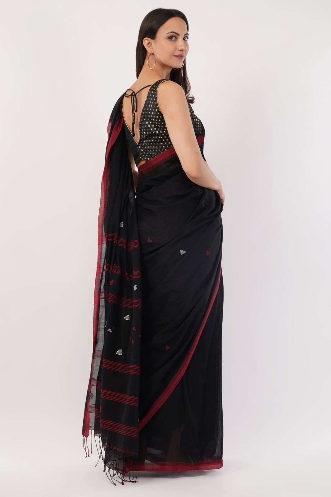 BLACK SCARLET | Mul Cotton | Indidha Saree