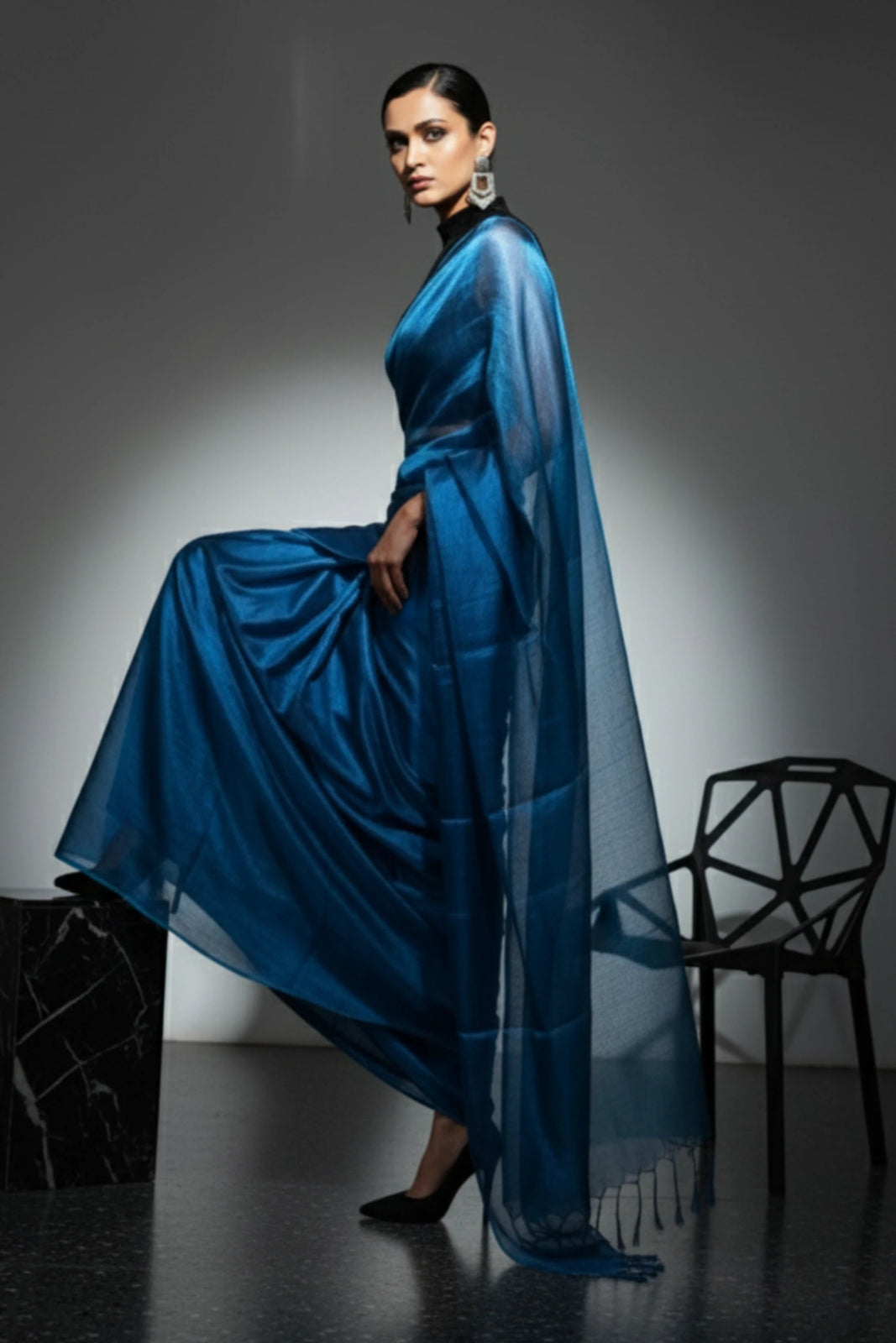 Blue Alloy | Tissue | Indidha Saree