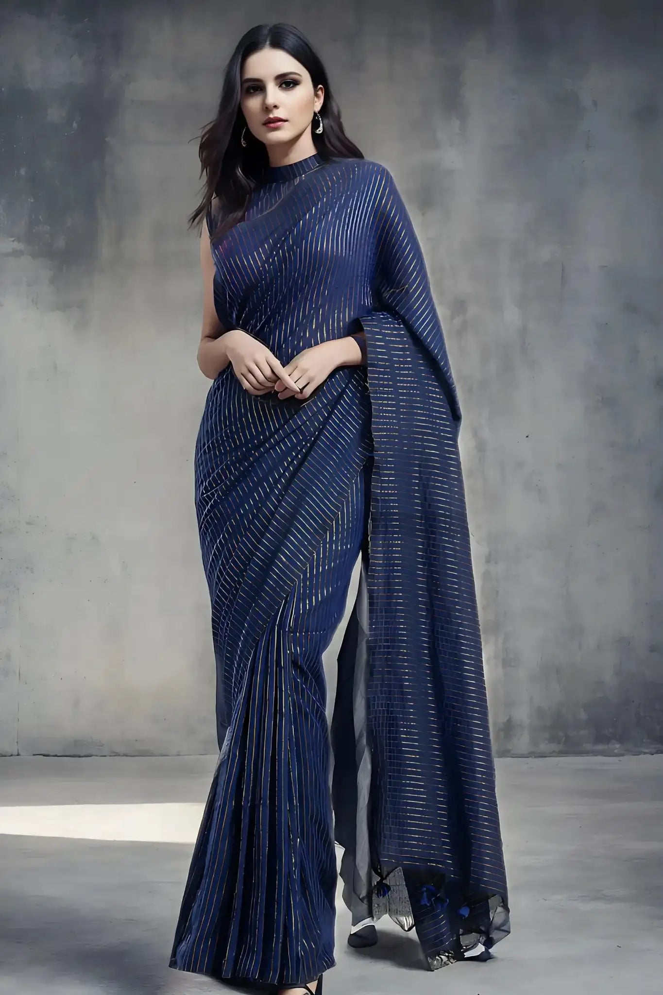 BLUE SPARKLE | Cotton | Indidha Saree