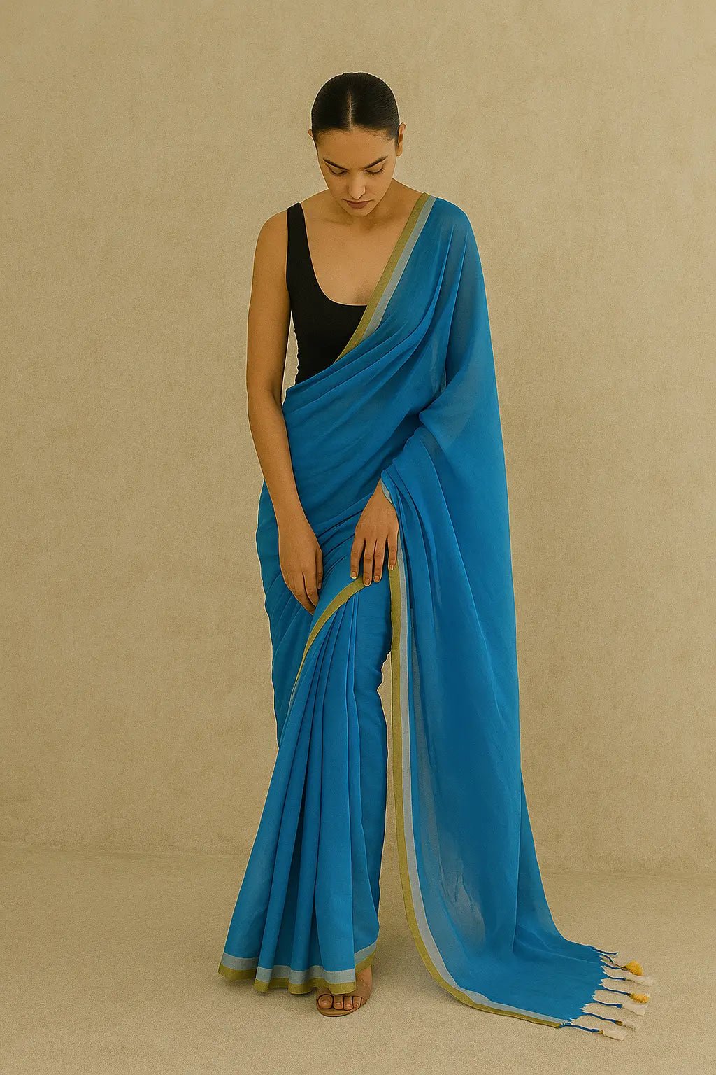 BLUEBELL BLISS | Mul Cotton | Indidha Saree