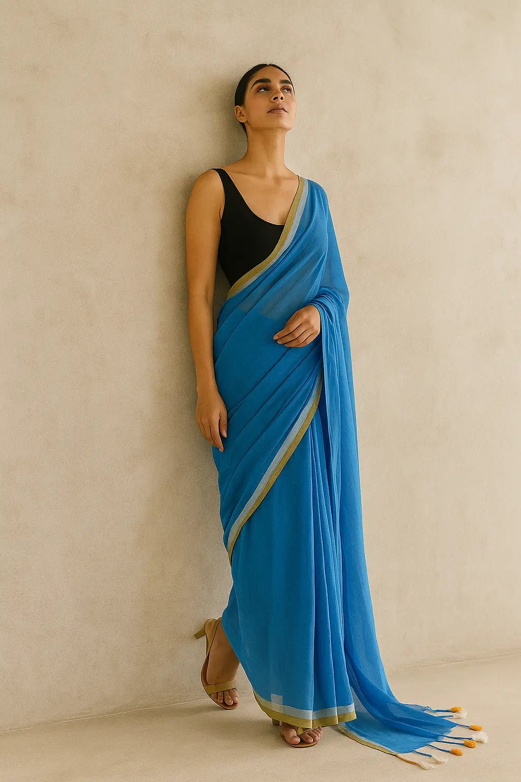BLUEBELL BLISS | Mul Cotton | Indidha Saree