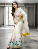 BLUSH BLOOM | KERALA Cotton | Indidha Saree