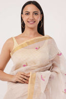 BLUSH BLOSSOM | Linen Tissue | Indidha Saree