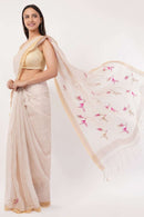 BLUSH BLOSSOM | Linen Tissue | Indidha Saree