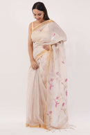 BLUSH BLOSSOM | Linen Tissue | Indidha Saree