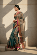 Bronze Bloom | Tissue Cotton | Indidha Saree