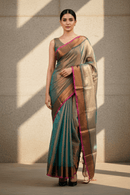 Bronze Bloom | Tissue Cotton | Indidha Saree