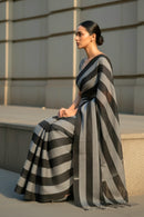 Raven Stripes | Cotton | Indidha Saree