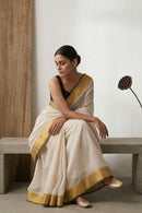 Whisper in Gold | Mul Cotton | Indidha Saree
