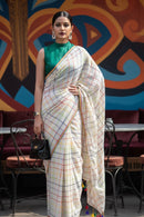 Noor Grid | Mul Cotton | Indidha Saree