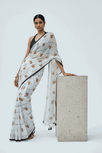 Chai, Unfiltered | Handloom Mul Cotton | Indidha Saree