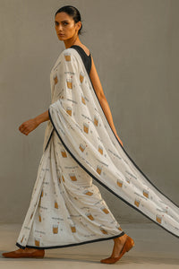Chai, Unfiltered | Handloom Mul Cotton | Indidha Saree