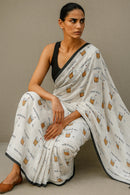 Chai, Unfiltered | Handloom Mul Cotton | Indidha Saree