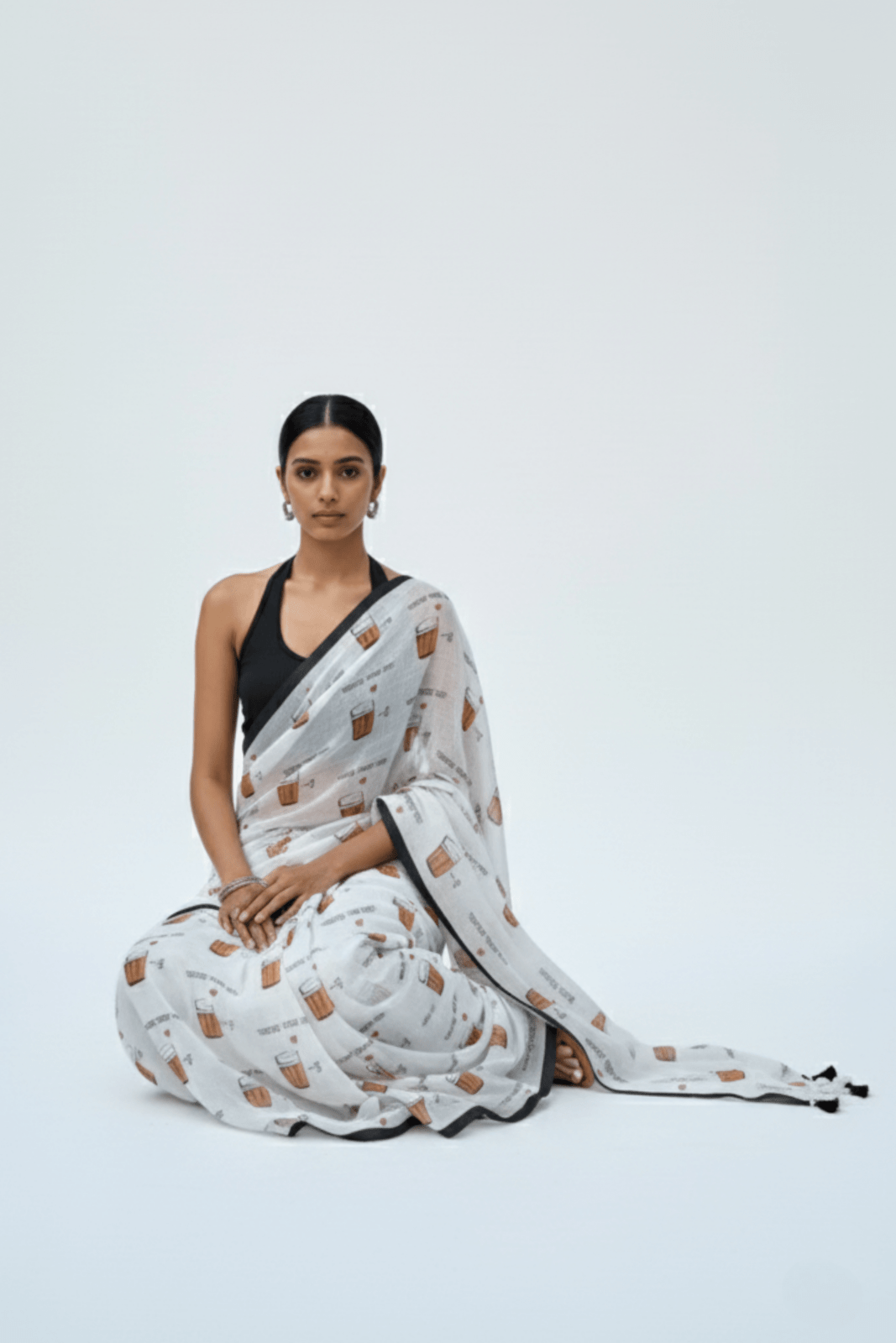 Chai, Unfiltered | Handloom Mul Cotton | Indidha Saree