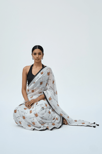 Chai, Unfiltered | Handloom Mul Cotton | Indidha Saree
