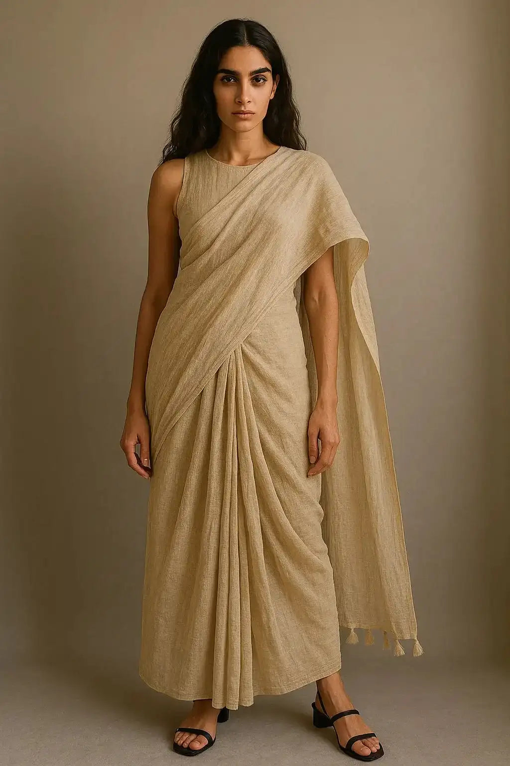 Chandan Leher | Mul Cotton | Indidha Saree