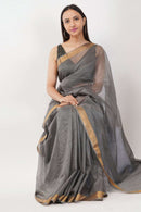 CHARCOAL ASH | Kota Doria | Indidha Saree