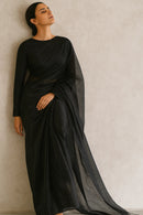 CHARCOAL DUST | Handloom Tissue | Indidha Saree