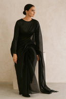 CHARCOAL DUST | Handloom Tissue | Indidha Saree