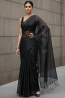 CHARCOAL DUST | Handloom Tissue | Indidha Saree
