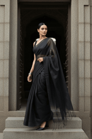 CHARCOAL DUST | Handloom Tissue | Indidha Saree