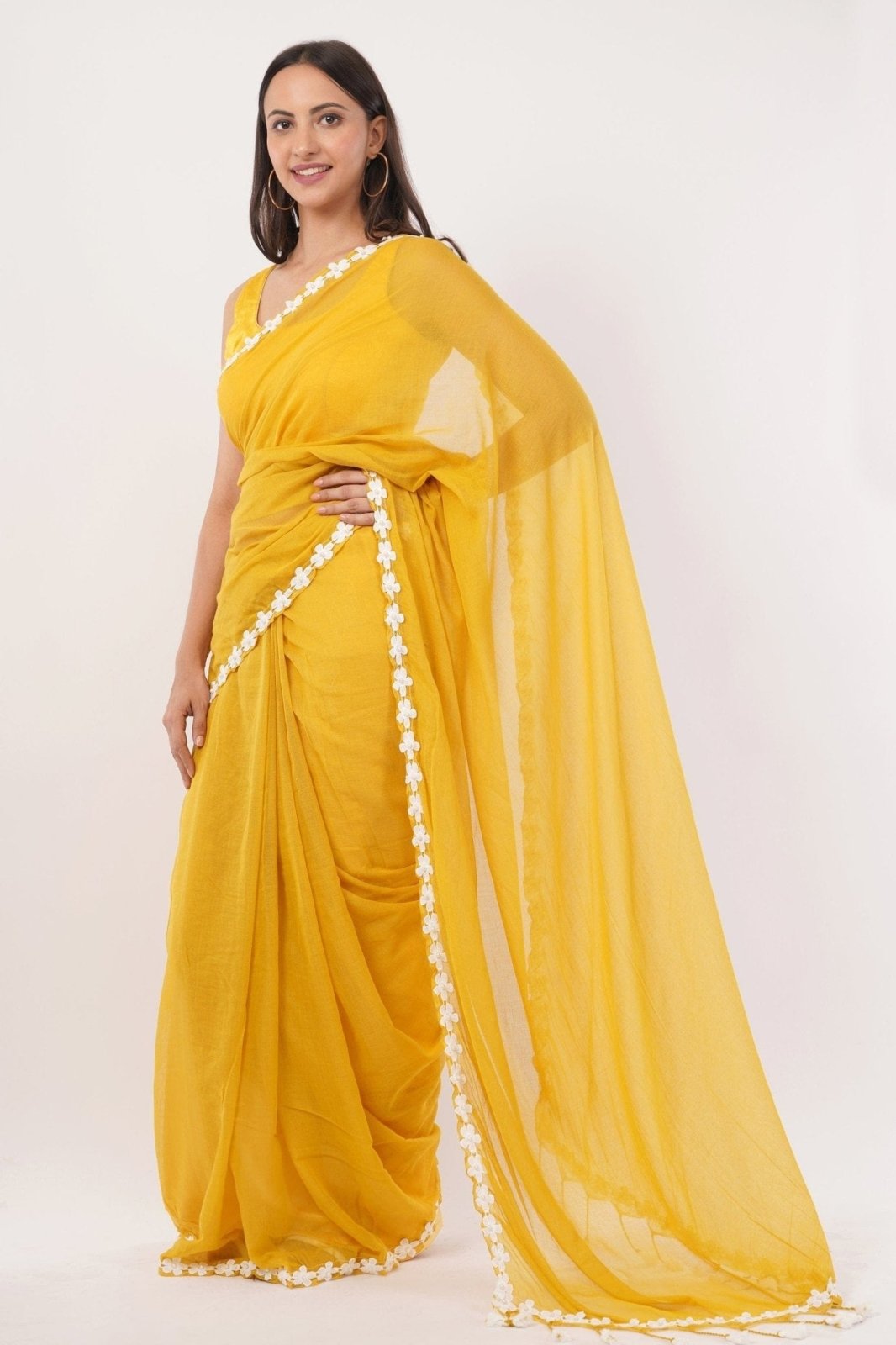 CITRUS CASACADE | Mul Cotton | Indidha Saree