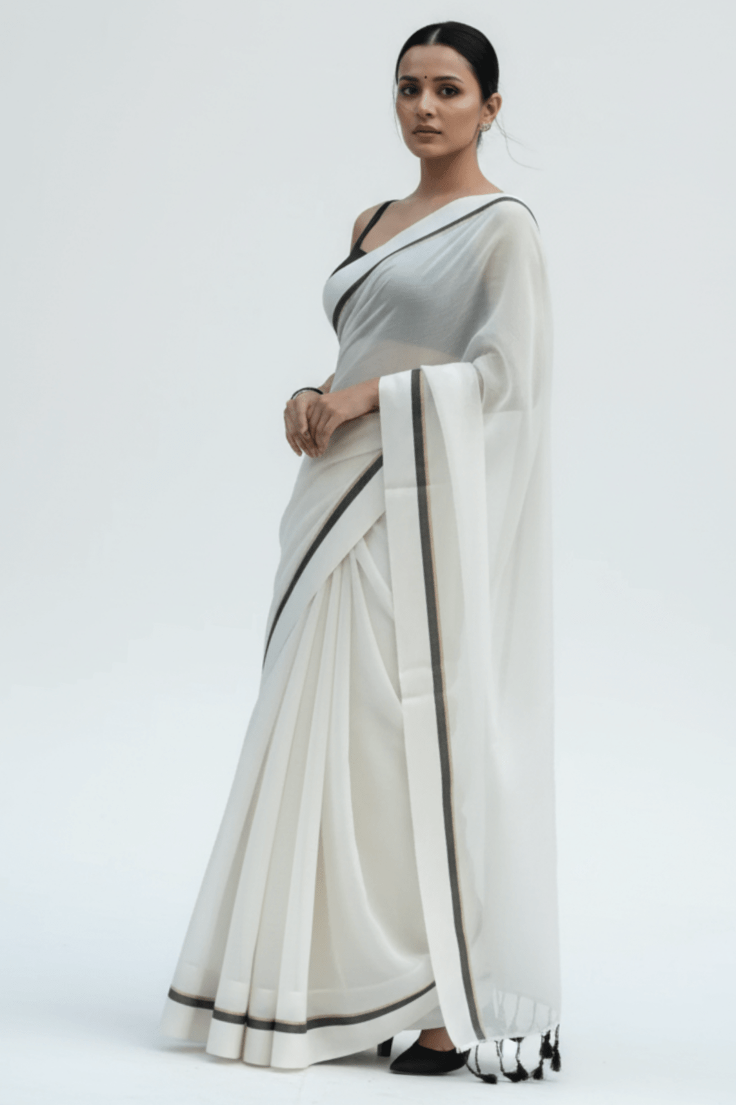 City Monochrome | Mul Cotton | Indidha Saree